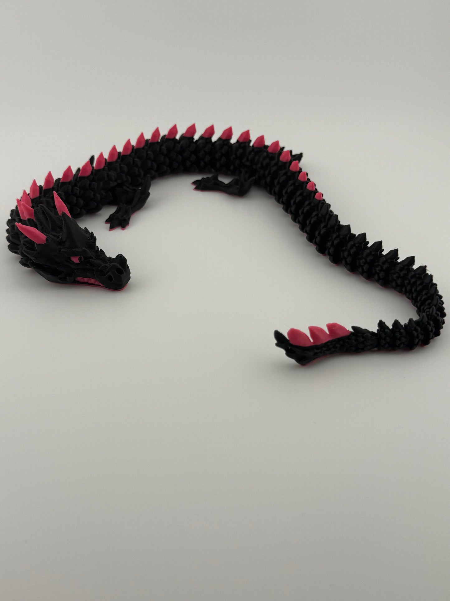 15” Black and Pink Articulated Dragon