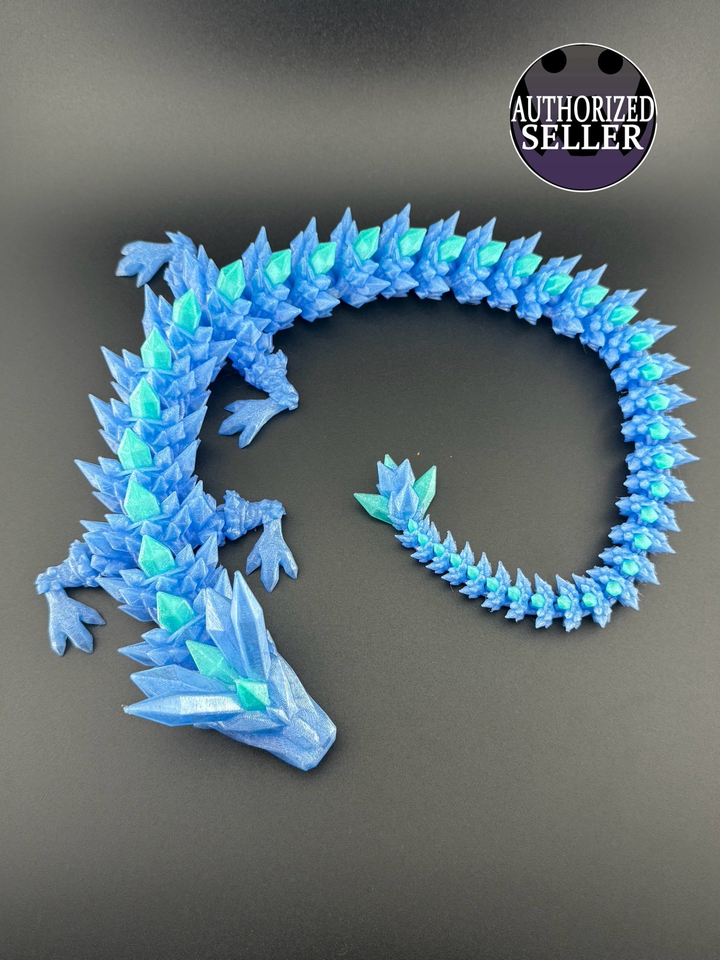 24” Articulated Crystal Dragon 3D Printed Toy And Decoration