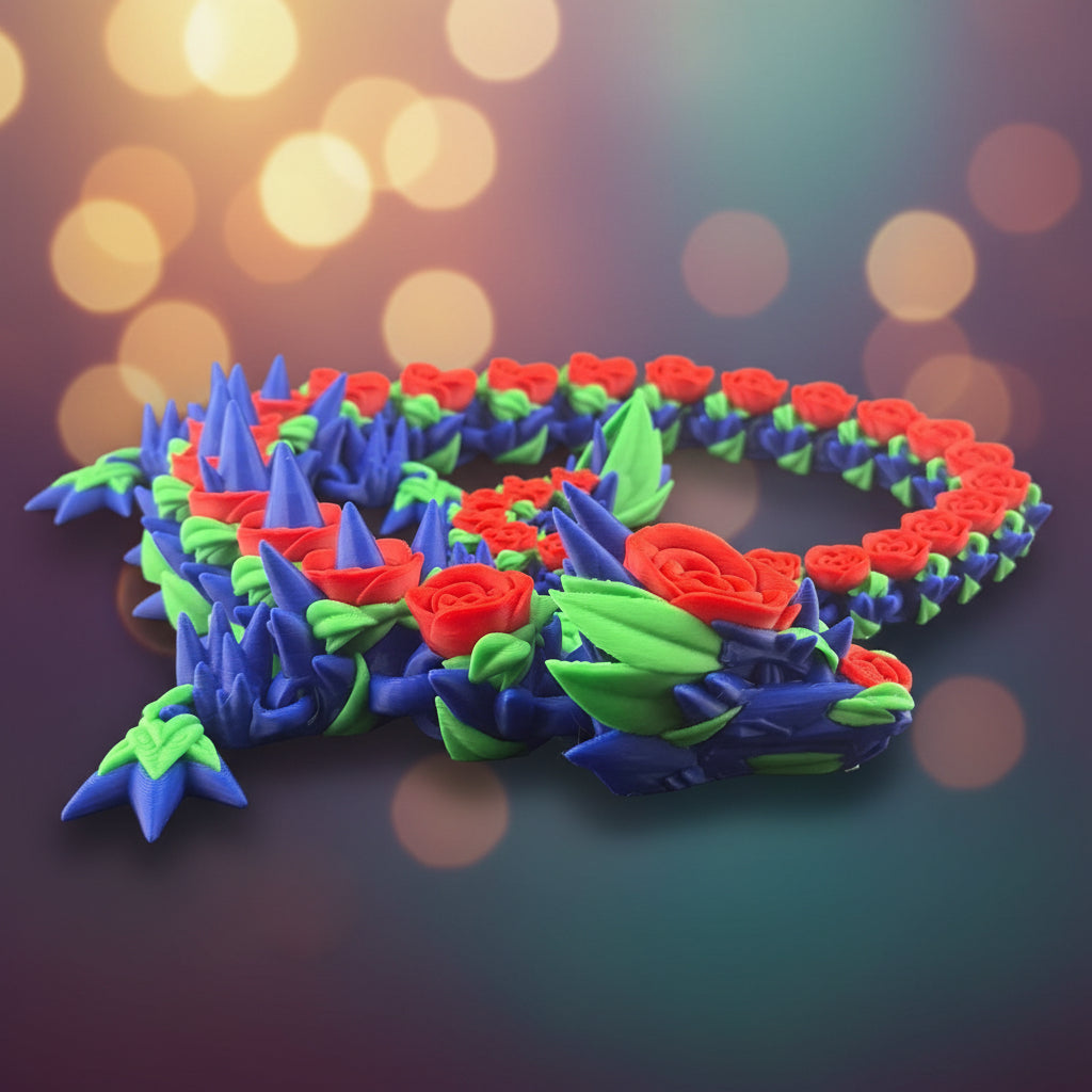 29” Articulated Rose Dragon Toy / Fidget Toy And Collectable