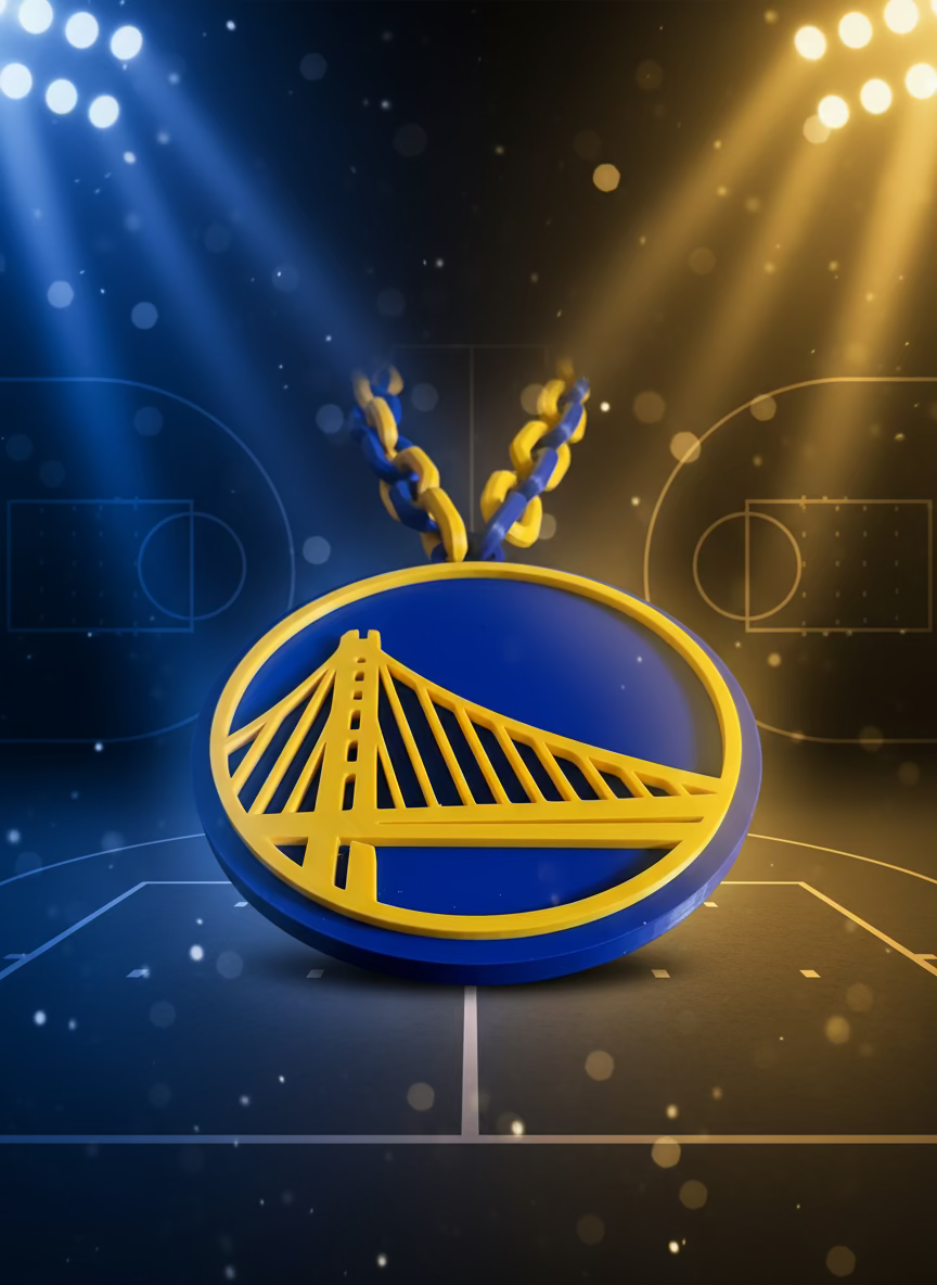 3D Printed Golden State Warriors Oversized Fan Necklace