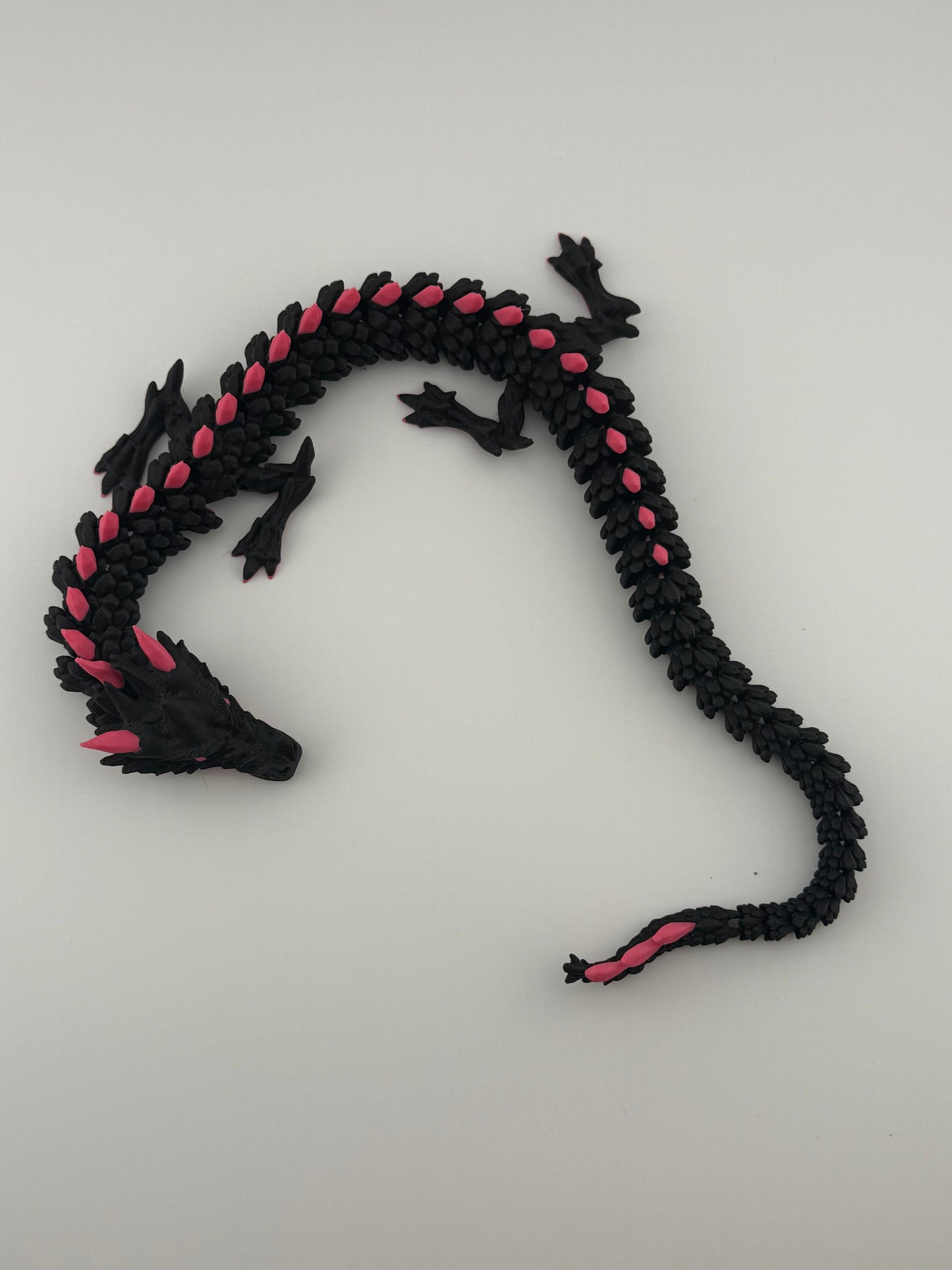 15” Black and Pink Articulated Dragon
