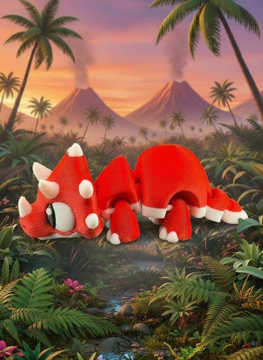 Miniature Articulated Triceratops Dinosaur