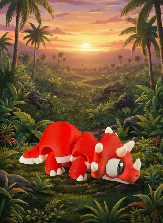 Miniature Articulated Triceratops Dinosaur