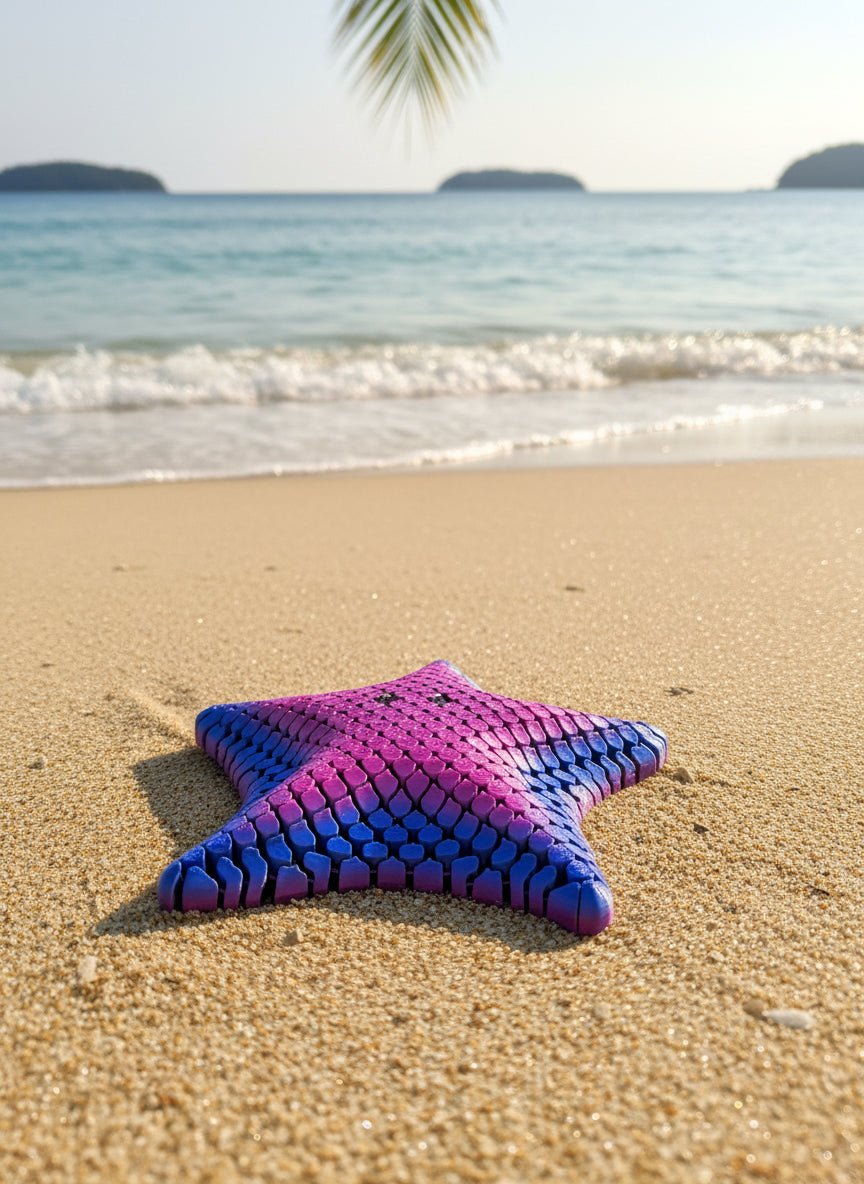 3D Printed Articulated Starfish Fidget And Stress Relief Toy