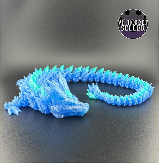 24” Articulated Crystal Dragon 3D Printed Toy And Decoration