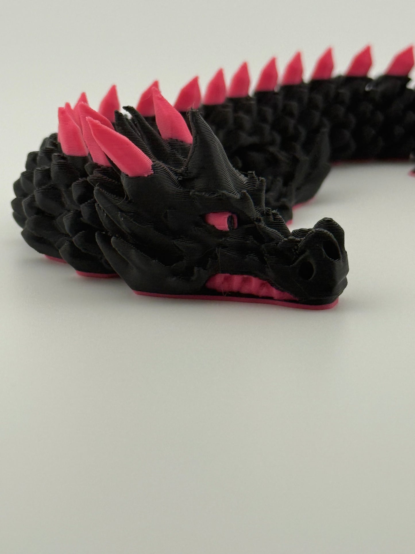 15” Black and Pink Articulated Dragon