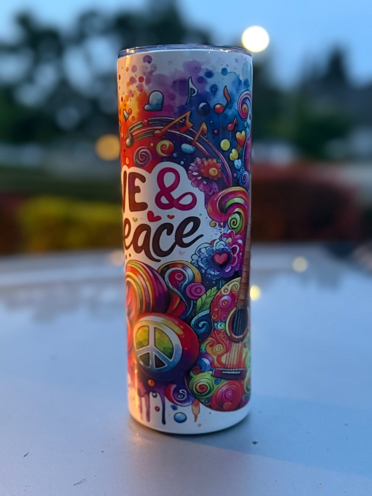 Love and peace 20oz Skinny Tumbler