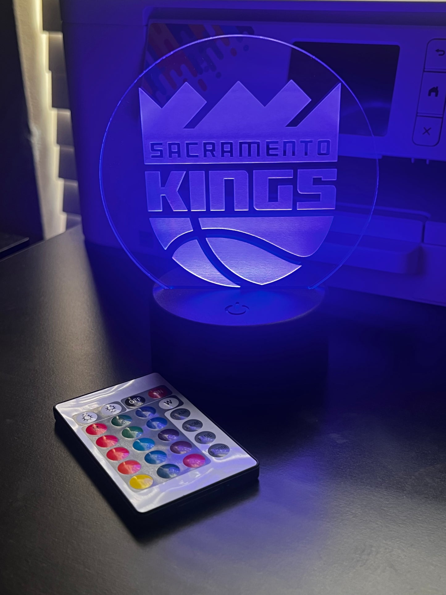Sacramento Kings LED Acrylic Light With Remote Great Gift For Anyone