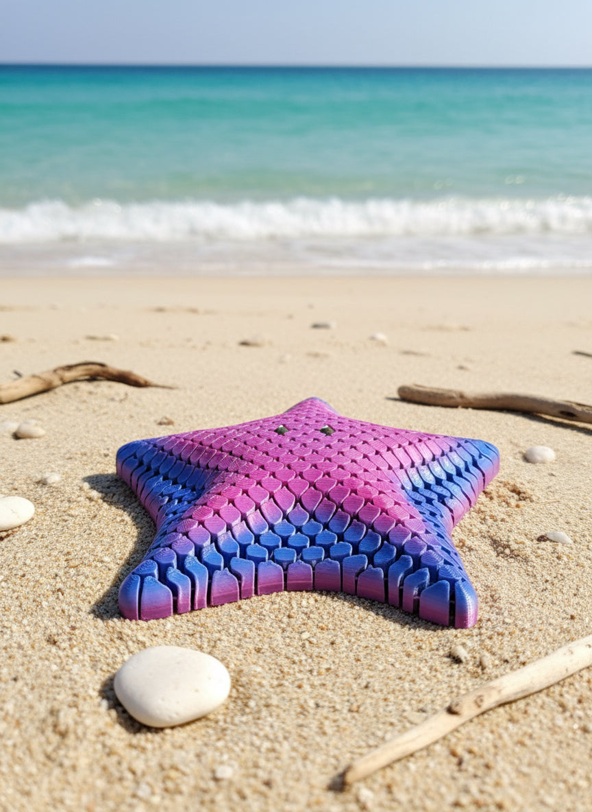 3D Printed Articulated Starfish Fidget And Stress Relief Toy
