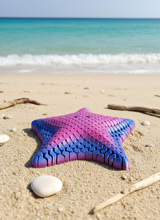 3D Printed Articulated Starfish Fidget And Stress Relief Toy