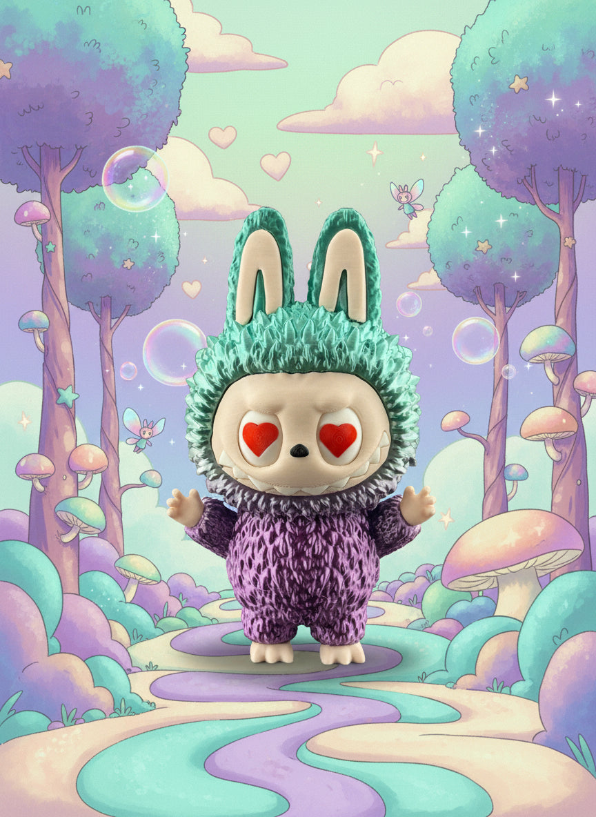 3D Printed Labubu Multi Color with Rotating eyes 5.75” Tall