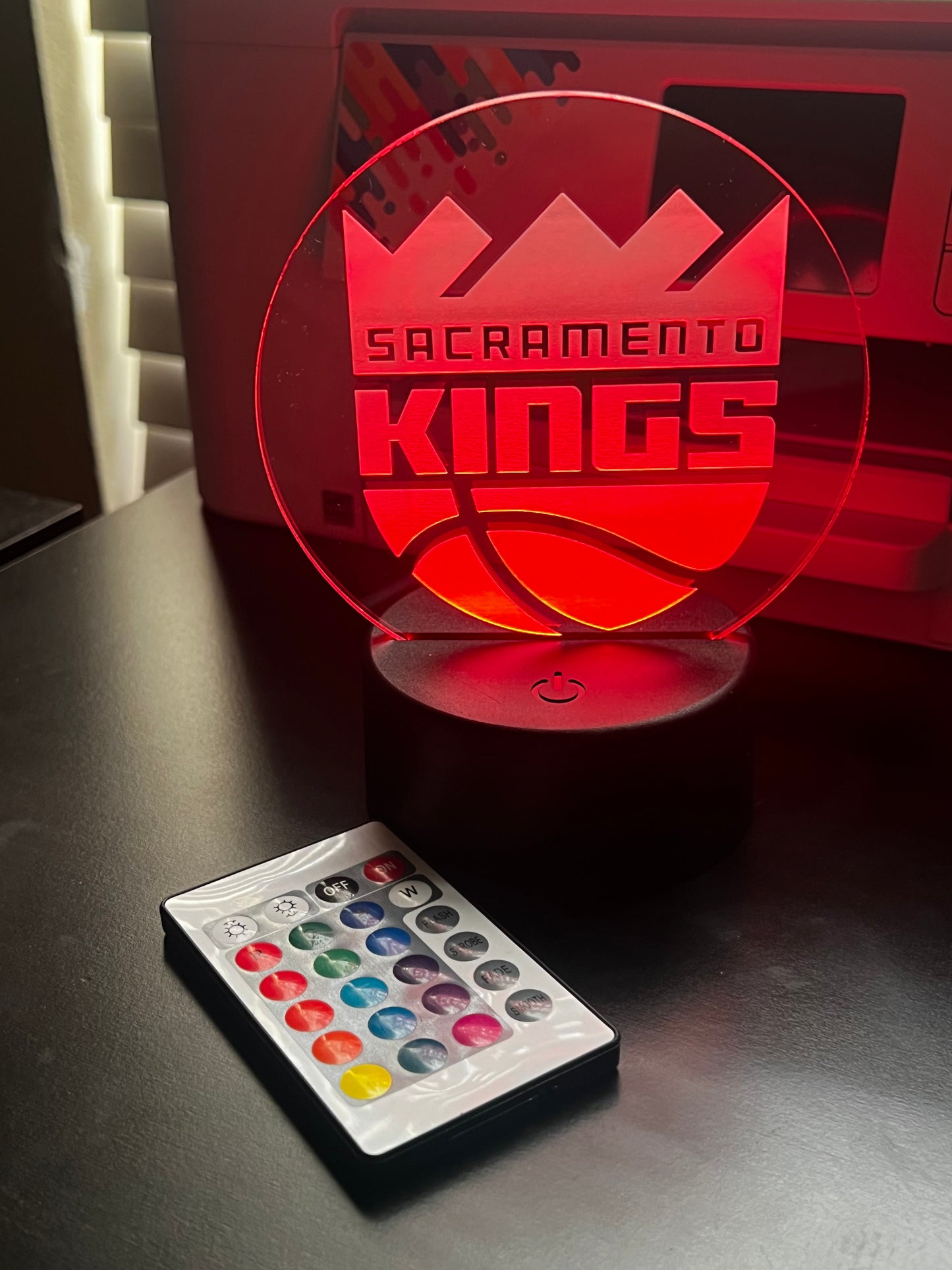 Sacramento Kings LED Acrylic Light With Remote Great Gift For Anyone