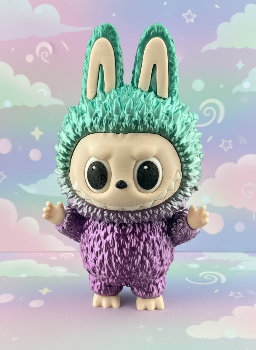 3D Printed Labubu Multi Color with Rotating eyes 5.75” Tall