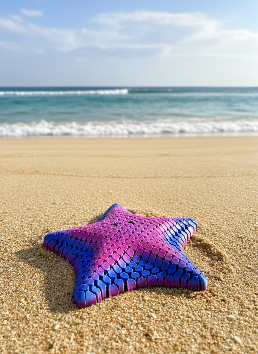 3D Printed Articulated Starfish Fidget And Stress Relief Toy