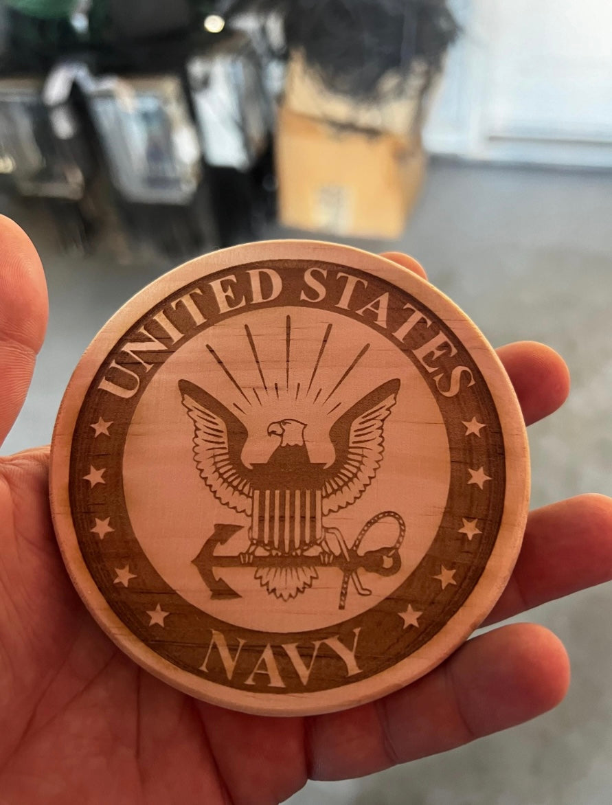 U.S. Military 4” Wooden Coasters