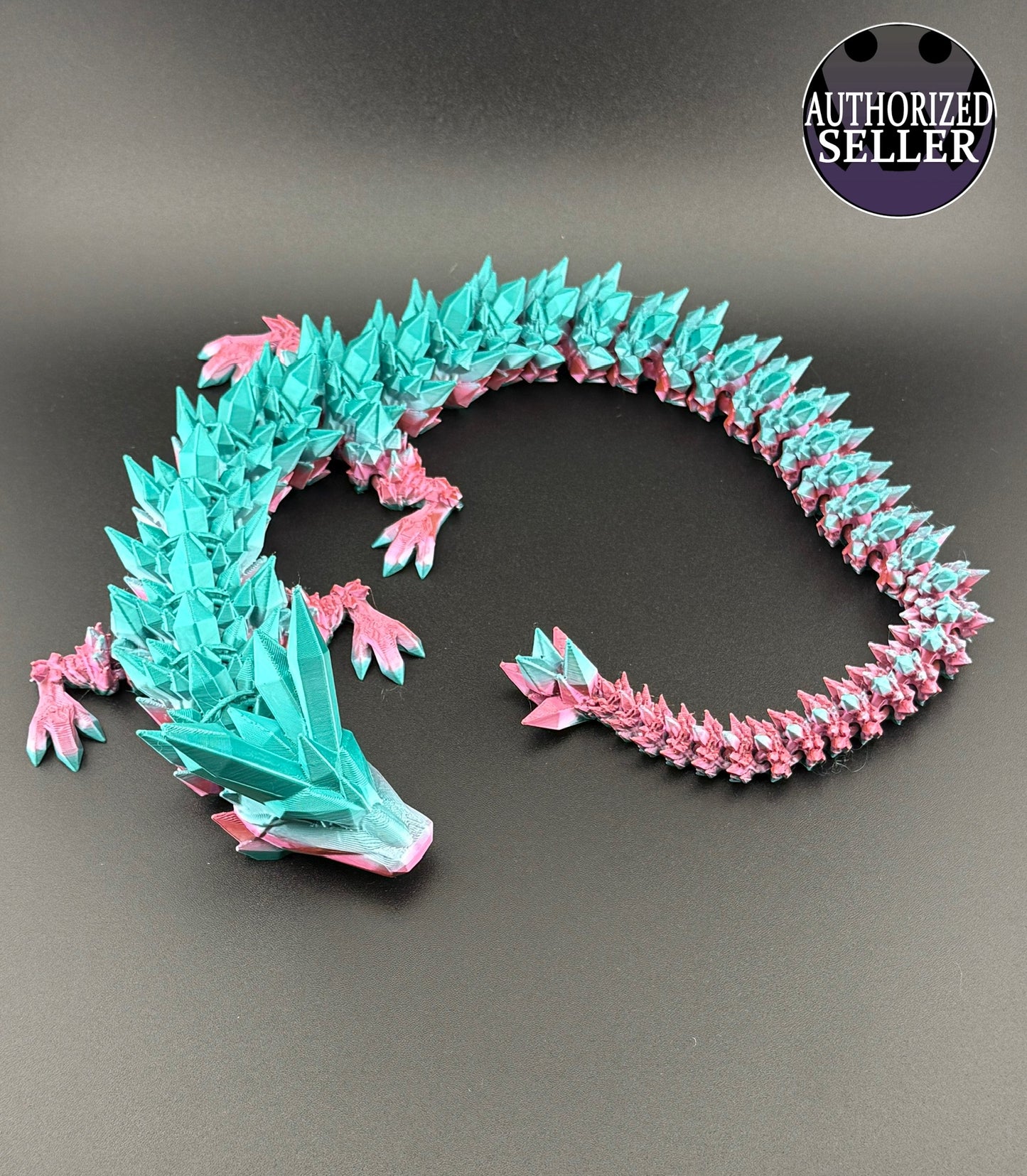 24” Articulated Crystal Dragon great Toy Gift For All Ages