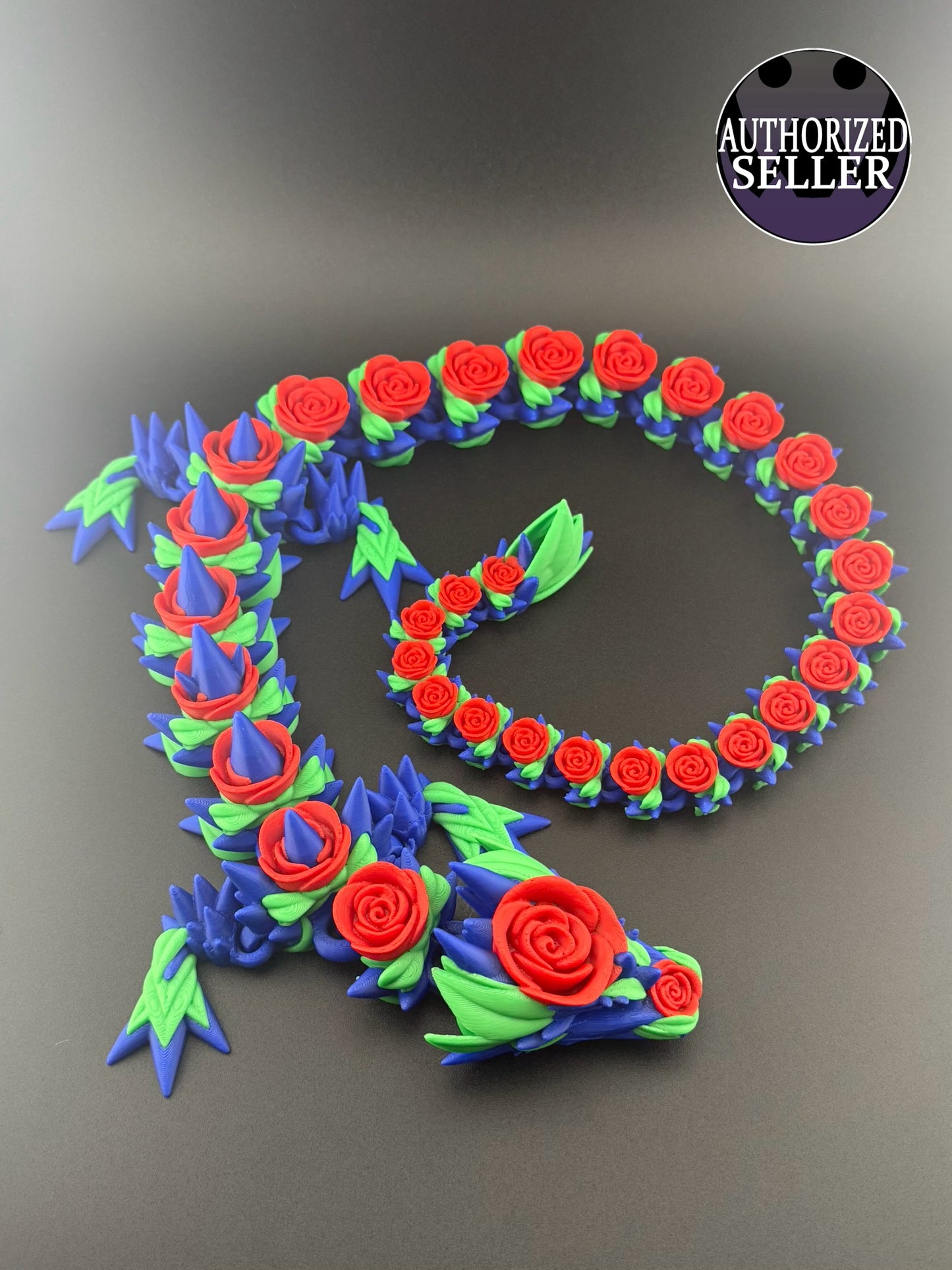 29” Articulated Rose Dragon Toy / Fidget Toy And Collectable