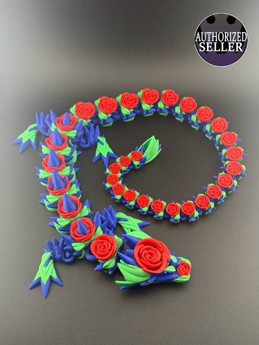 29” Articulated Rose Dragon Toy / Fidget Toy And Collectable