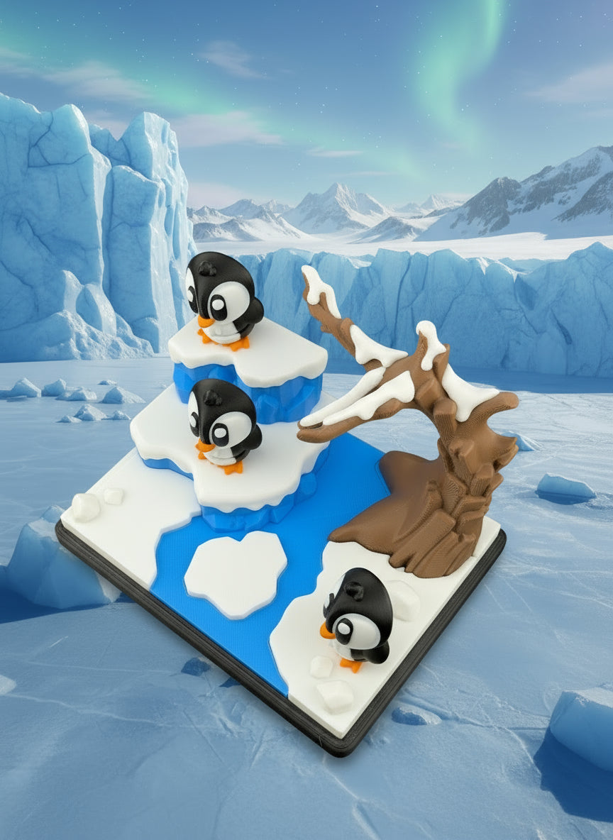 Miniature Articulated Penguins With Play Set Included