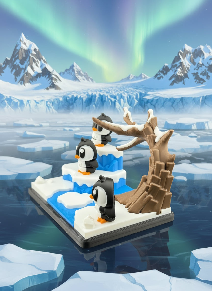 Miniature Articulated Penguins With Play Set Included