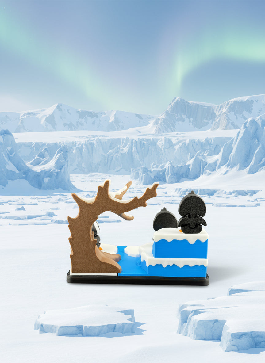 Miniature Articulated Penguins With Play Set Included