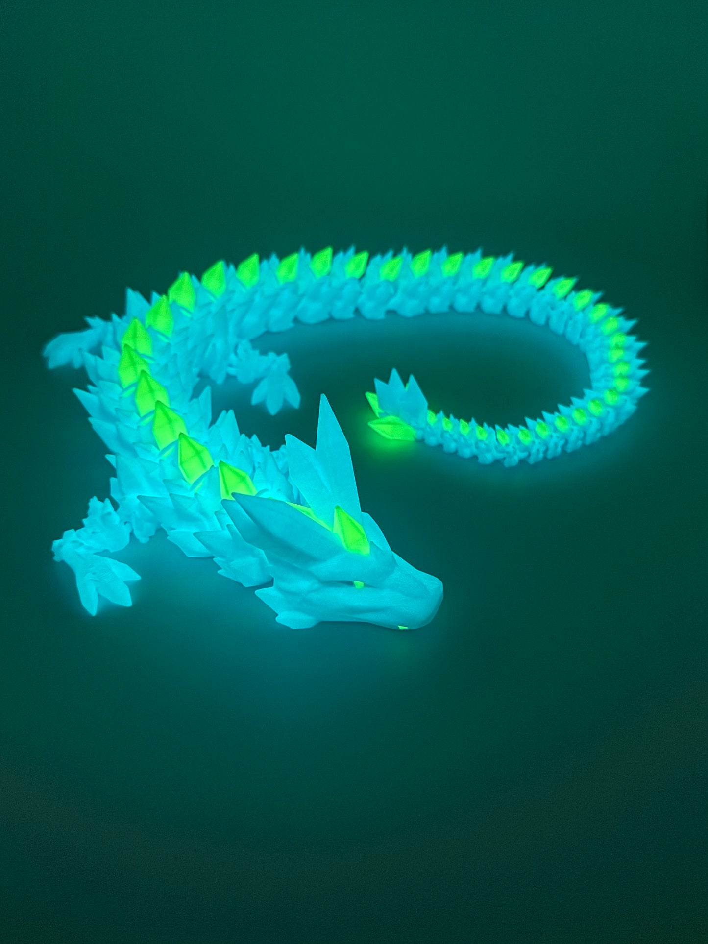 24" Long 3D Printed Glow In The Dark Dragon Fidget Toy