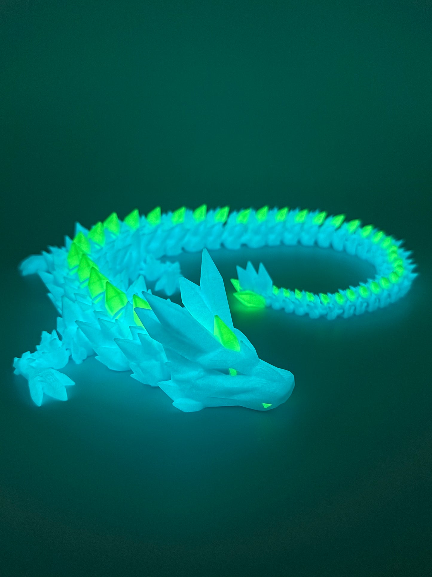 24" Long 3D Printed Glow In The Dark Dragon Fidget Toy