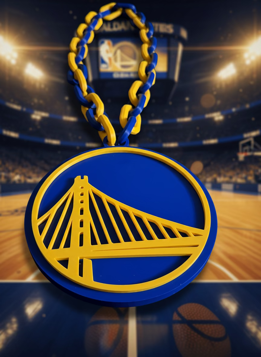 3D Printed Golden State Warriors Oversized Fan Necklace