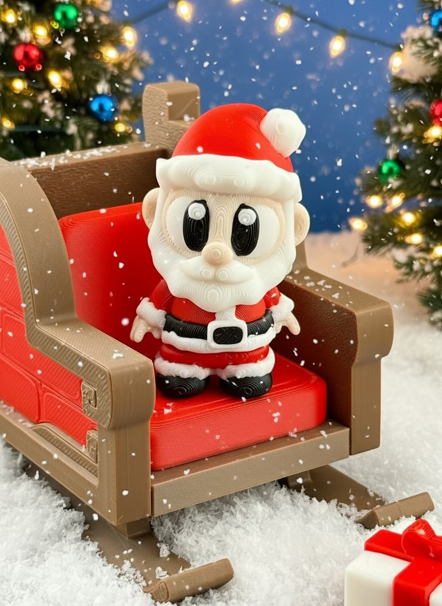 Santa Claus With Sleigh And Present