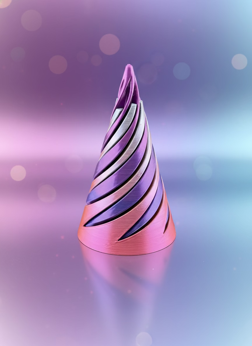 Spinning Fidget Cone Purple And Pink