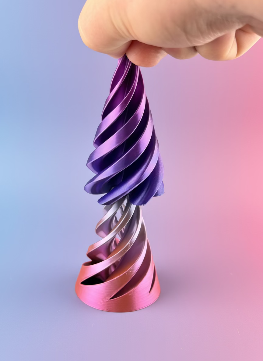 Spinning Fidget Cone Purple And Pink