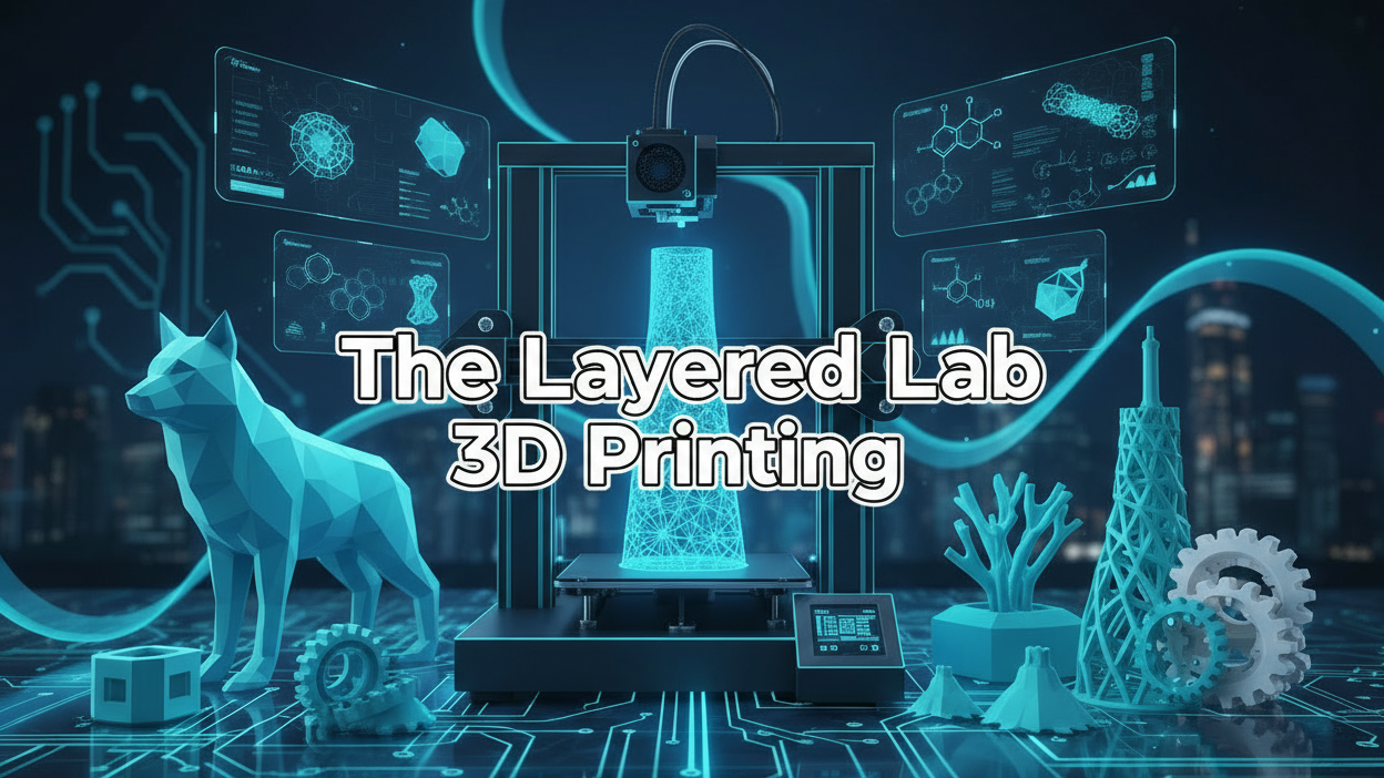 create me a high quality banner for my webpage based around 3d printing and my company name is The Layered Lab